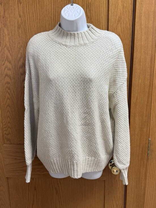 Nwt RVCA Chunky Knit Cream Sweater - Medium - Picture 1 of 6